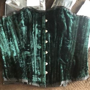 Velvet Emerald Green Corsets
